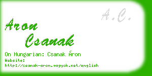 aron csanak business card